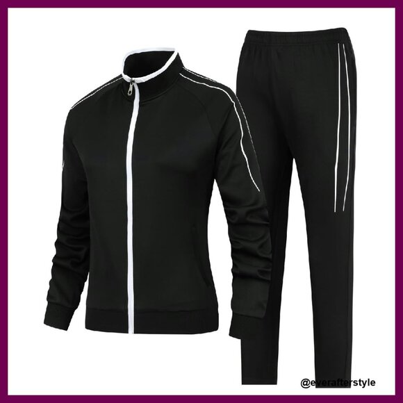 Pants - Full-Zip Athletic Tracksuit Set Active Wear Lightweight Comfortable Y2K Style
